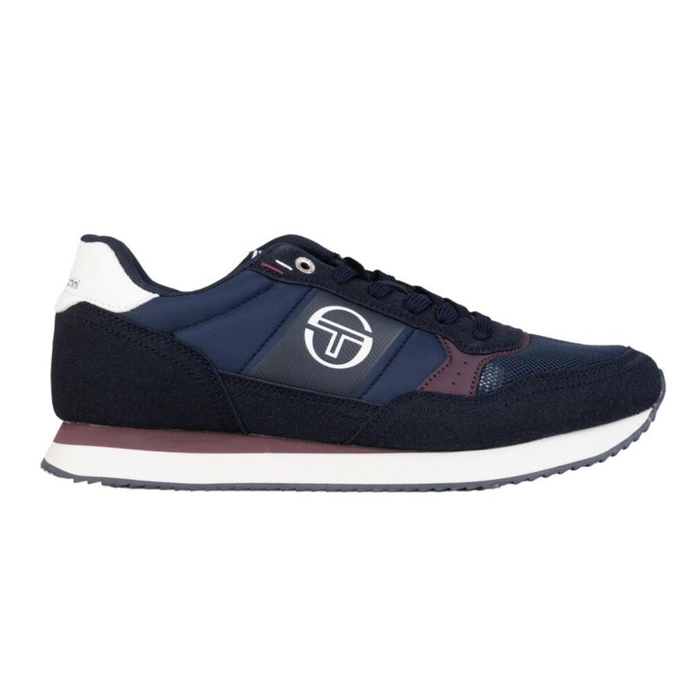Sergio Tacchini Mens Monza Logo Low Cut Sneakers / Malabar Blue/White/Fig